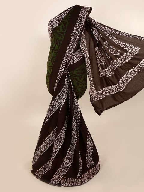 

Pothys Brown & Off-White Pure Cotton Printed Saree