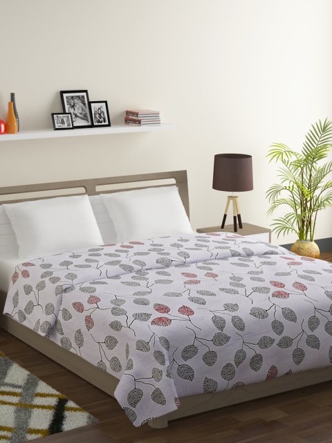 

SWAYAM Grey & Red Floral Mild Winter 150 GSM Double Bed Comforter