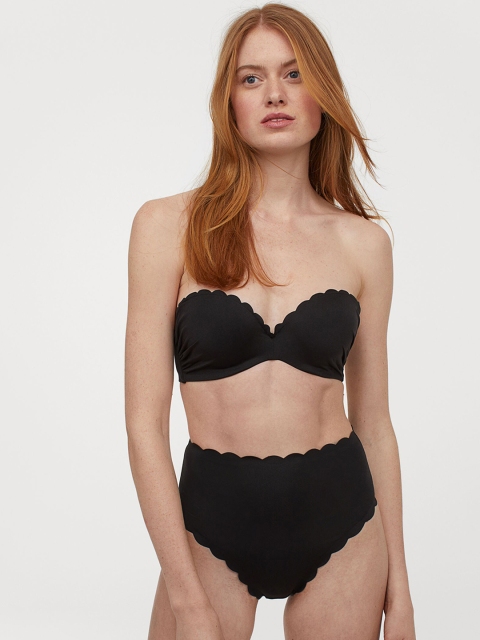 

H&M Women Black Solid Brazilian Sustainable Bikini Bottoms