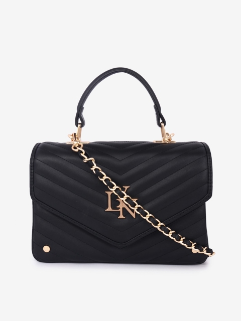 

LYN Black Textured Satchel