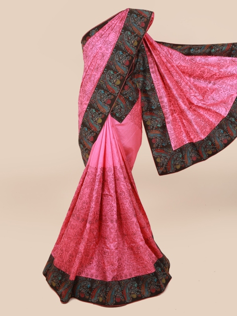 

Pothys Pink Printed Art Silk Saree