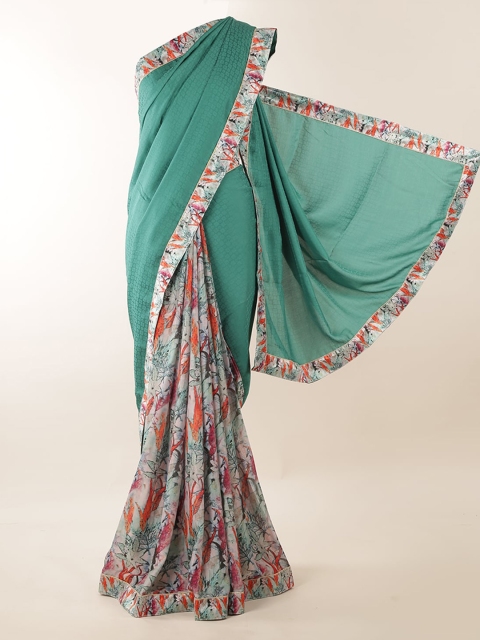 

Pothys Green Woven Design Linen Blend Saree