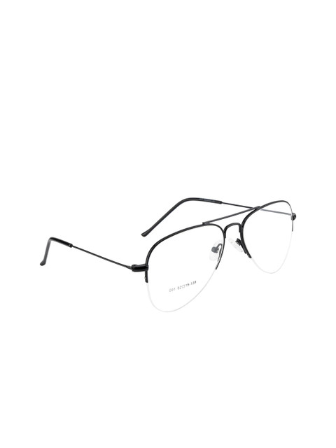 

Clark N Palmer Unisex Black Solid Half Rim Aviator Frames CNP-Z001-C1