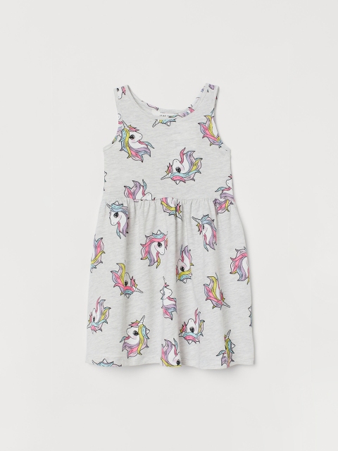 

H&M Girls Grey Quirky Print Fit and Flare Dress
