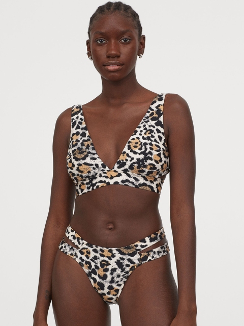 

H&M Women Beige & Black Printed Bikini Bottoms 0923132001