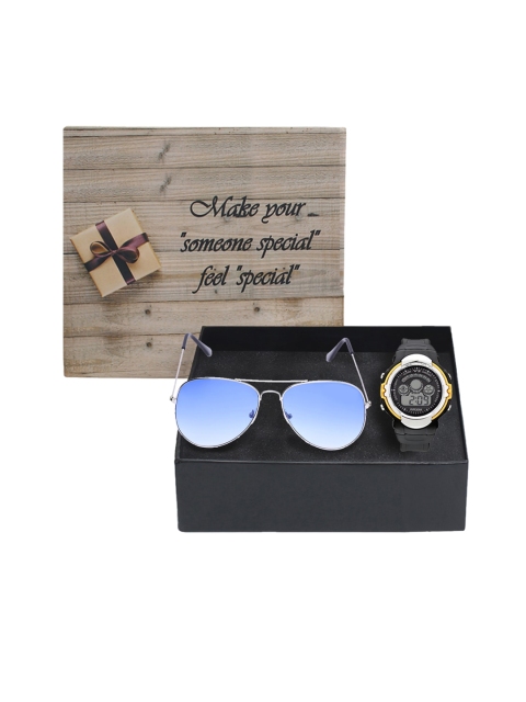 

Fantasy World Unisex Kids Watch & Sunglass Gift Set 182-AVI-SLBL-YS02-YL01, Black