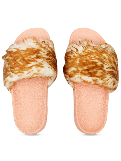 

FREECO Women Yellow & White Self Design Room Slippers