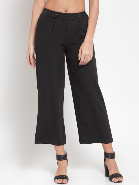 

J Style Women Black Loose Fit Solid Culottes