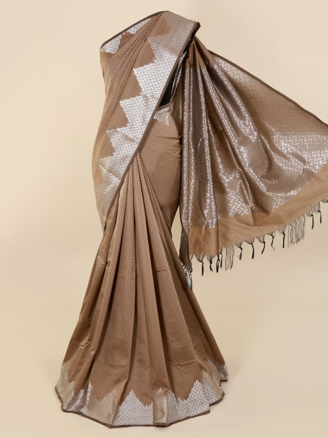 

Pothys Brown & Silver-Coloured Art Silk Woven Design Saree