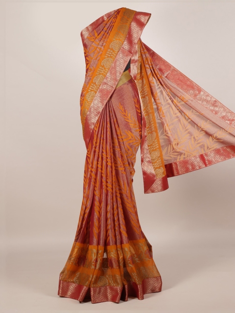 

Pothys Maroon Woven Design Poly Georgette Saree