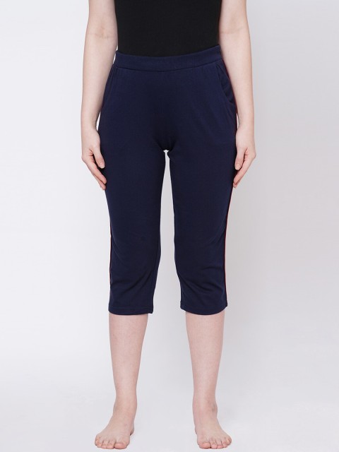 

Sweet Dreams Women Navy Blue Solid Regular Fit Lounge Capris