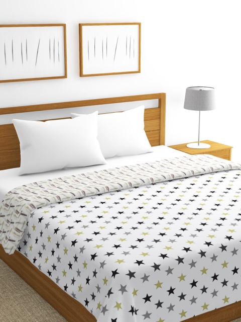 

BIANCA White & Black Geometric AC Room 300 GSM Double Bed Dohar