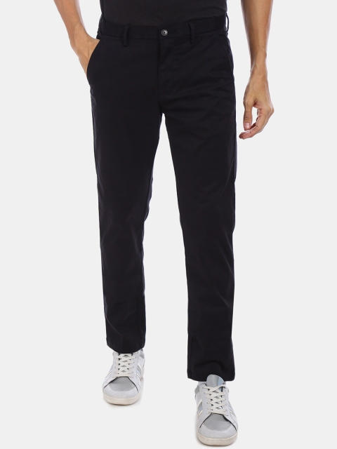 

Arrow Sport Men Navy Blue Regular Fit Solid Regular Trousers