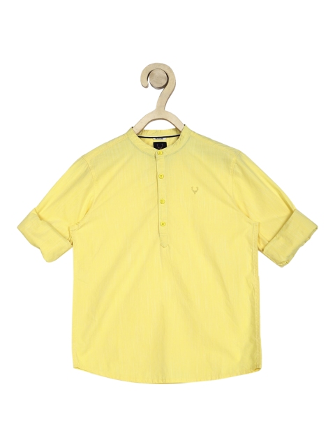 

Allen Solly Junior Boys Yellow Regular Fit Solid Cotton Casual Shirt