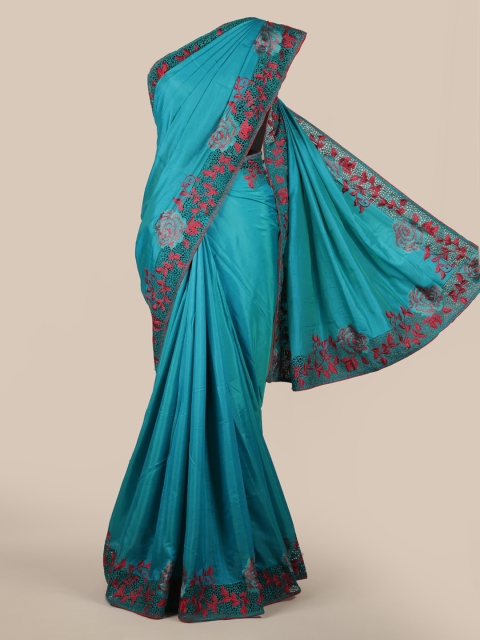 

Pothys Blue Solid Art Silk Saree