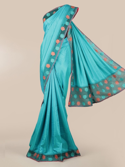 

Pothys Blue Solid Art Silk Saree