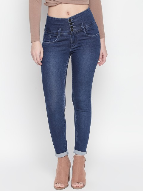 

PURPLE WATER Women Blue Slim Fit High-Rise Clean Look Jeans