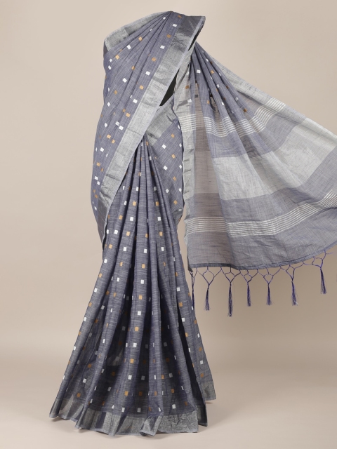 

Pothys Grey Woven Design Jute Silk Saree
