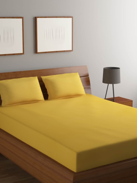 

Bromwick Mustard Solid 180 TC Polycotton 1 Queen Bedsheet with 2 Pillow Covers
