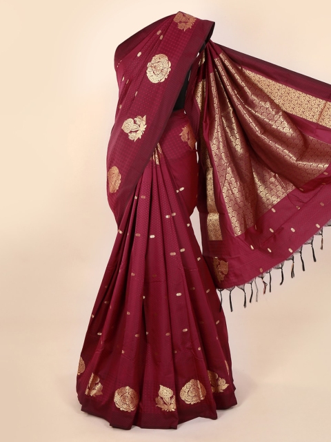 

Pothys Maroon Woven Design Art Silk Saree