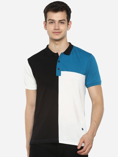

Red Chief Men White Colourblocked Polo Collar T-shirt