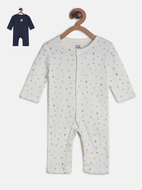 

MINI KLUB Infant Girls Pack of 2 Printed Rompers, White
