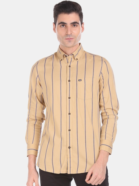 

Arrow Sport Men Beige & Maroon Regular Fit Striped Casual Shirt