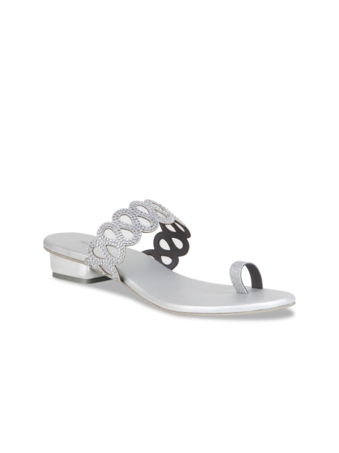 

Rocia Women Silver-Toned Embellished Block Heels