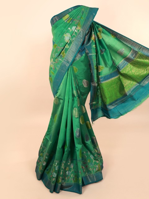 

Pothys Green Woven Design Pure Silk Saree