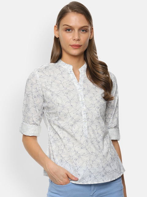 

Van Heusen Woman Women White Regular Fit Printed Casual Shirt