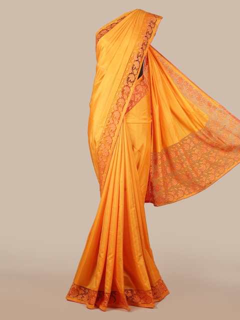 

Pothys Yellow Solid Art Silk Saree