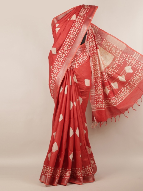 

Pothys Red Woven Design Saree