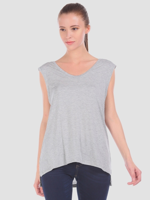 

GAP Women Grey Solid Longline Tank Top
