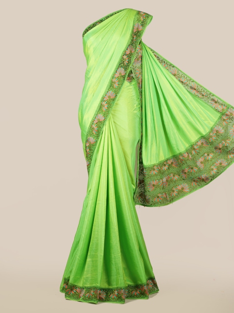 

Pothys Green Solid Art Silk Saree
