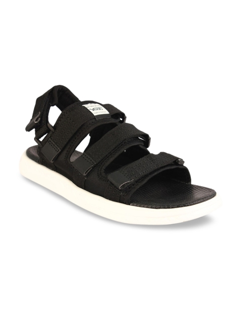 

Vento Men Black & White Solid Sports Sandals