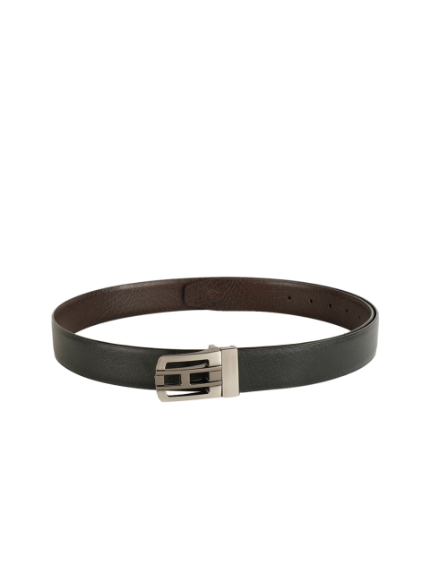 

ZEVORA Men Black & Brown Textured Reversible Belt