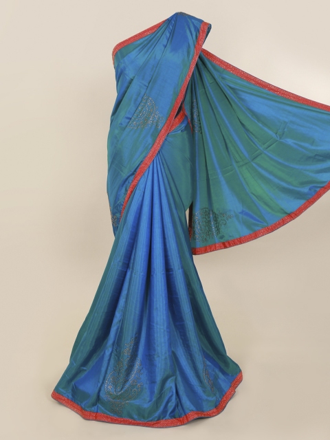 

Pothys Blue Printed Art Silk Saree