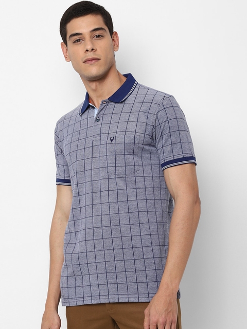 

Allen Solly Men Blue Checked Polo Collar T-shirt