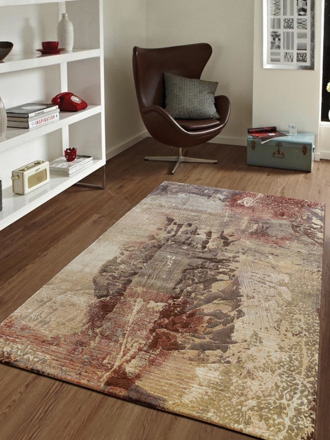 

OBSESSIONS Beige & Brown Contemporary Pattern Anti-Skid Floor Carpet