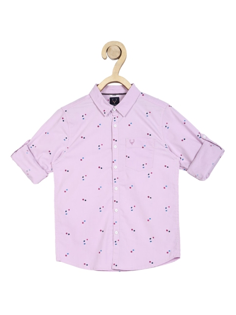

Allen Solly Junior Boys Purple Slim Fit Printed Casual Shirt