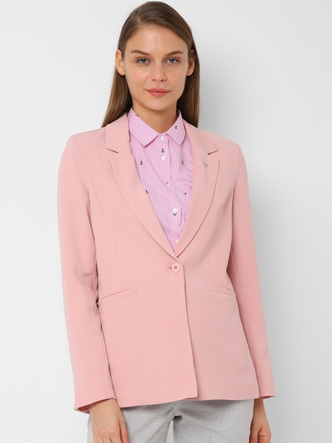 

Allen Solly Woman Women Pink Solid Single-Breasted Blazer