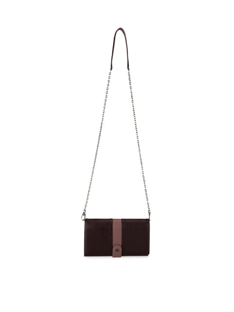 

Da Milano Women Maroon & Pink Colourblocked Leather Envelope Wallet