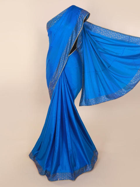 

Pothys Blue Solid Art Silk Saree