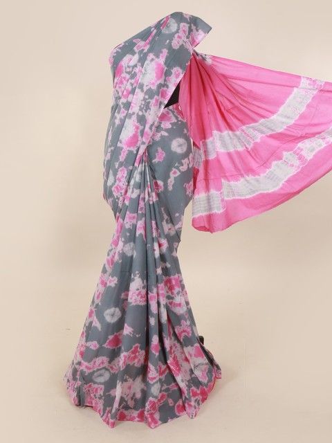 

Pothys Grey & Pink Pure Cotton Dyed Saree