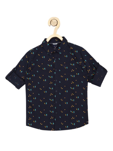 

Allen Solly Junior Boys Navy Blue Slim Fit Printed Casual Shirt
