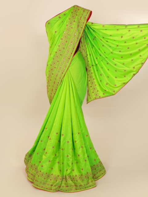 

Pothys Green & Pink Art Silk Embroidered Saree