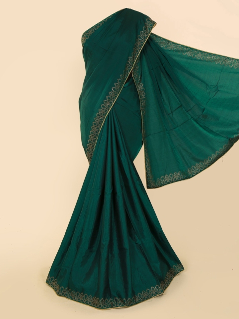 

Pothys Green Solid Art Silk Saree