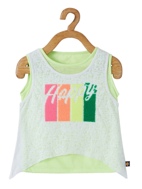 

VITAMINS Girls Green Printed Top