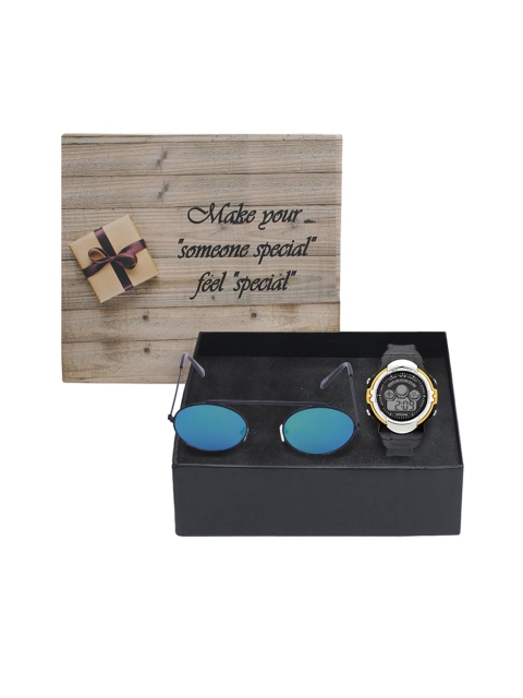 

Fantasy World Unisex Kids Yellow & Blue Watch & Sunglass Gift Set FWGiftset142-5716402-02-01