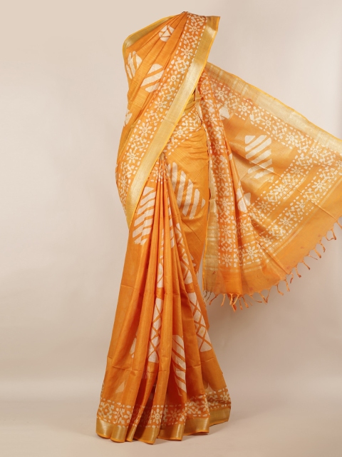 

Pothys Mustard Woven Design Saree